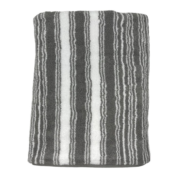 Lauren Ralph Lauren Sanders Pewter Striped Bath Towel NWT - Picture 1 of 8